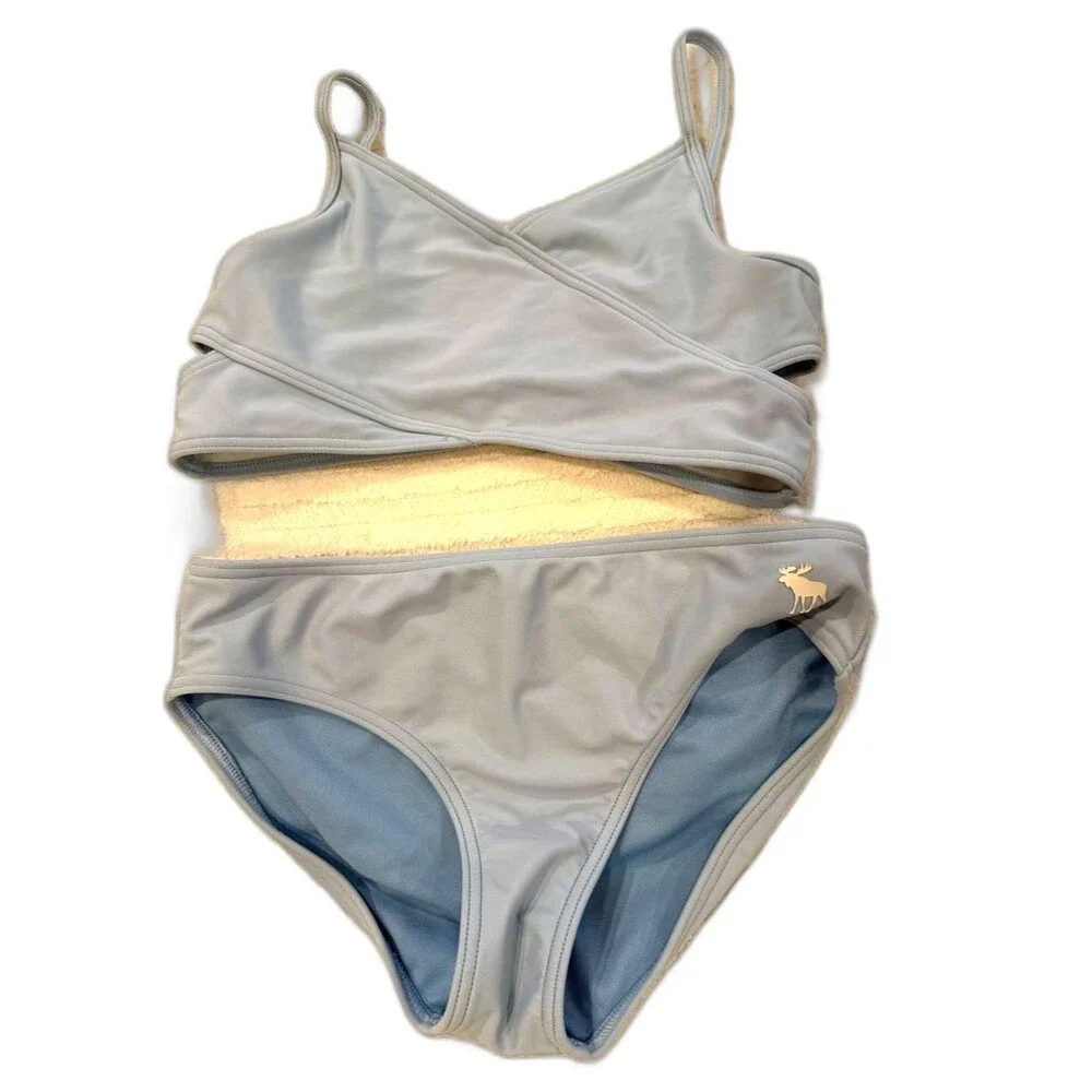 Abercrombie Kids Light Blue Bikini Swimsuit Set – Girls Size 9/10